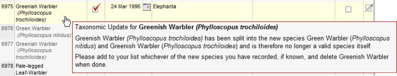 Taxonomic Updates